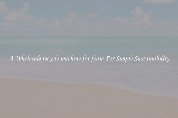  A Wholesale recycle machine for foam For Simple Sustainability 
