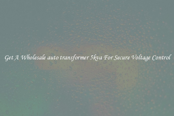 Get A Wholesale auto transformer 5kva For Secure Voltage Control
