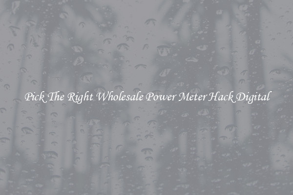 Pick The Right Wholesale Power Meter Hack Digital