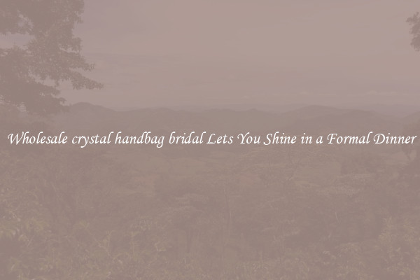 Wholesale crystal handbag bridal Lets You Shine in a Formal Dinner