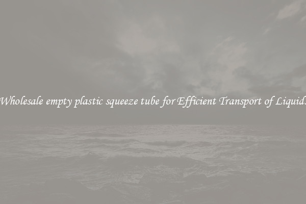 Wholesale empty plastic squeeze tube for Efficient Transport of Liquids